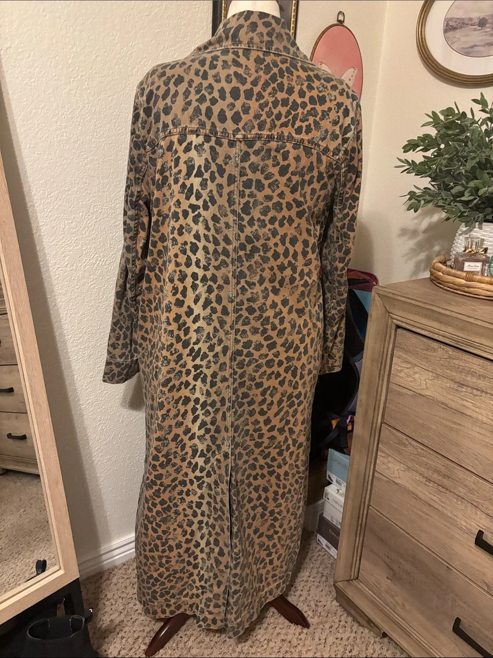 We The Free Monique Cheetah Denim Duster Jacket Size Large NWOT MSRP $228 - Picture 8 of 12